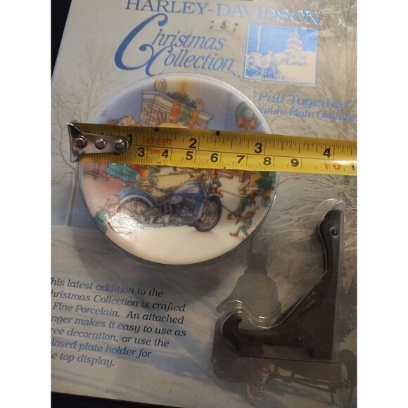 Vintage Harley Davidson Christmas Collection Miniature Plate Ornament - Picture 4 of 4